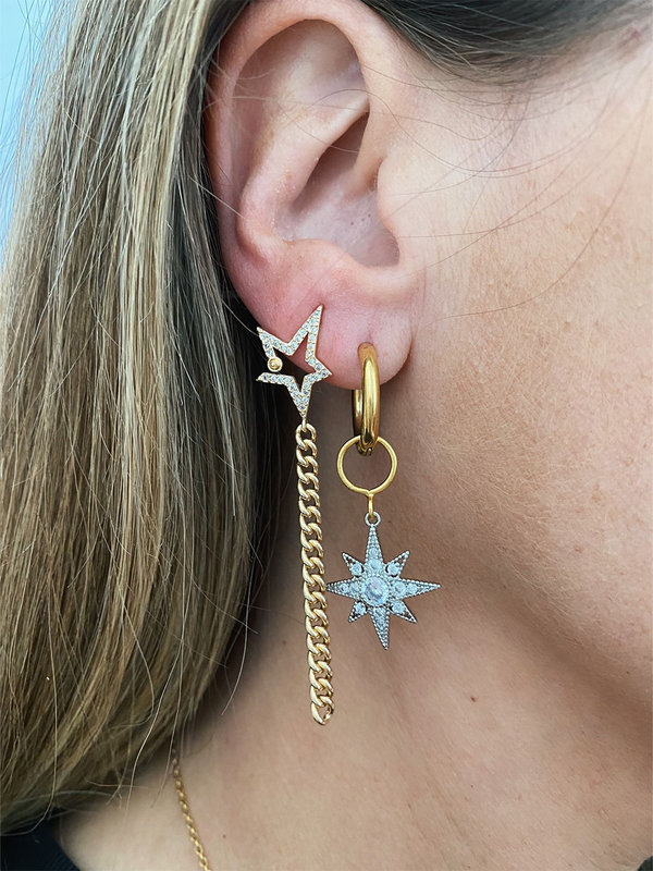 I Am Jai Earring Festive Star Chain Gold-Plated