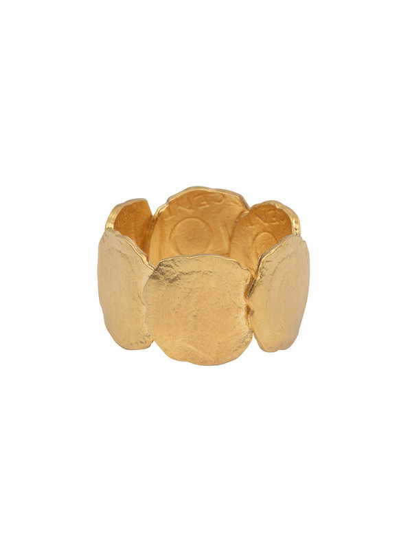 Betty Bogaers Ten Cent Row Ring Gold Plated Brass
