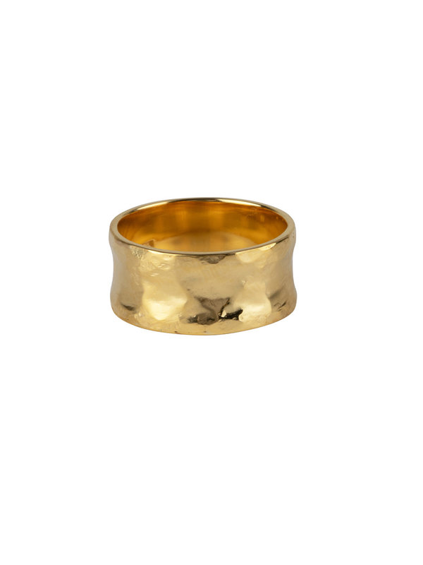 Betty Bogaers Hammered Ring Gold Plated Brass