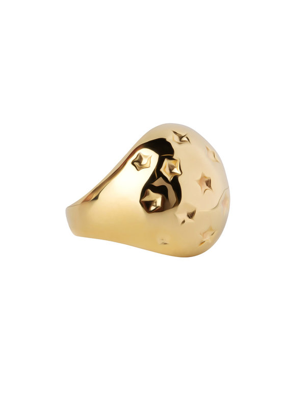 Betty Bogaers Stars Statement Ring Gold Plated Brass