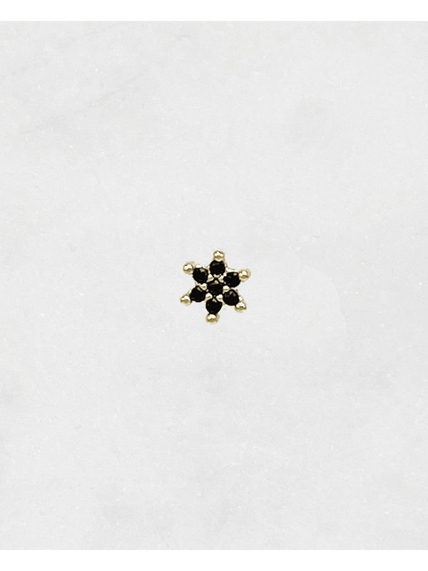 By Nouck Jewellery Earstud Onyx Flower Black