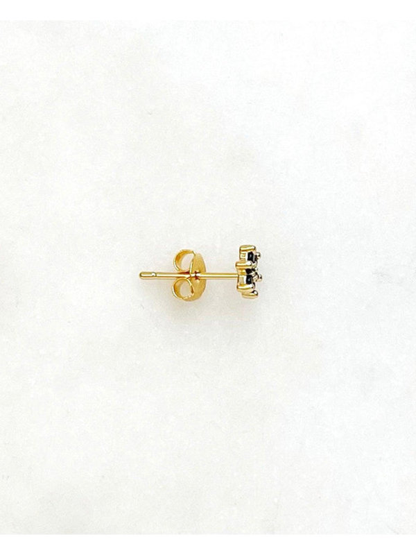 By Nouck Jewellery Earstud Onyx Flower Black