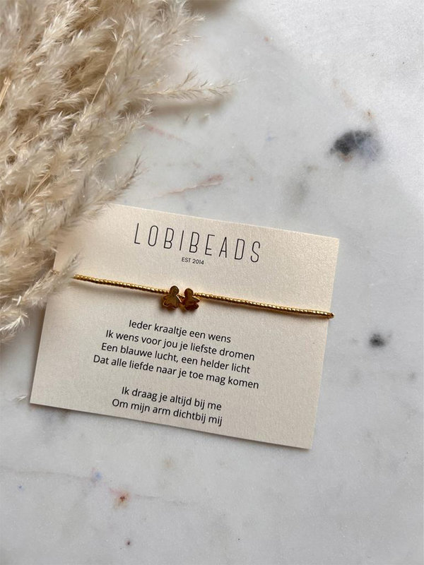 Lobibeads Armbandje 2 Kindjes Goud