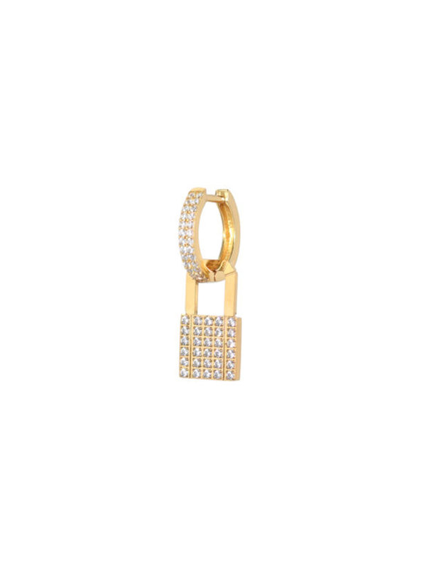 Juli Dans Jewels Lock Earring Gemstone Gold