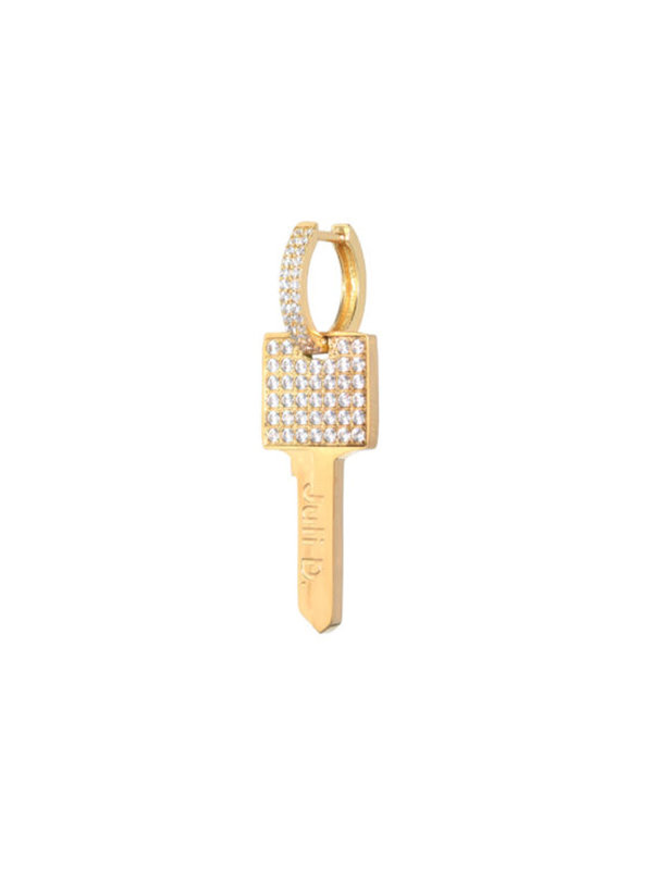 Juli Dans Jewels Key Earring Gemstone Gold