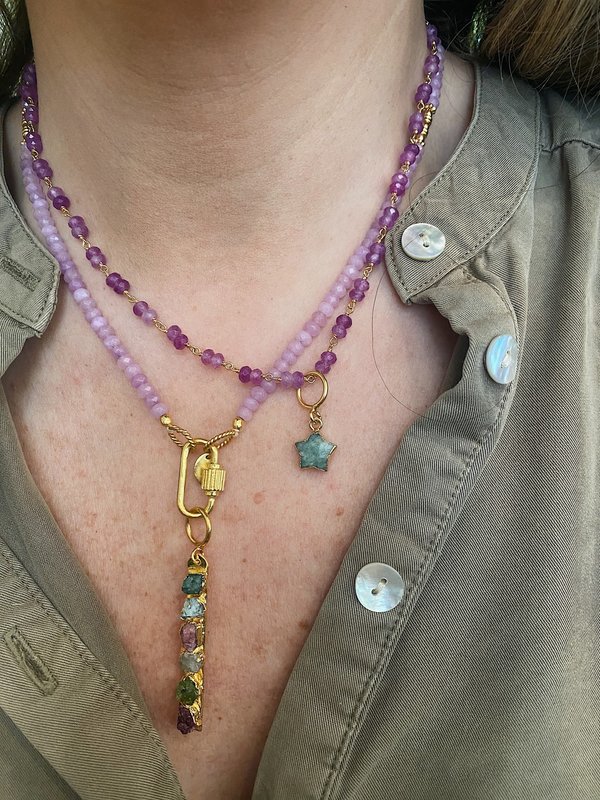 I Am Jai Necklace With Clasp Purple Onyx