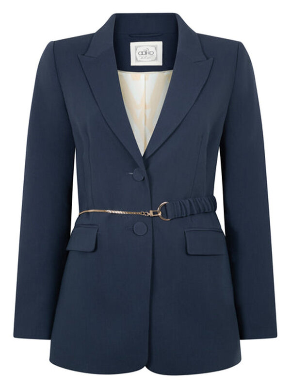 Aaiko Amilla Belt Blazer Blue Iris