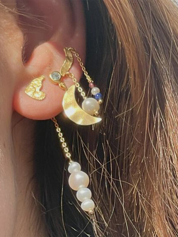 Stine A Petit Gold Splash Earring - Chains & French Kiss