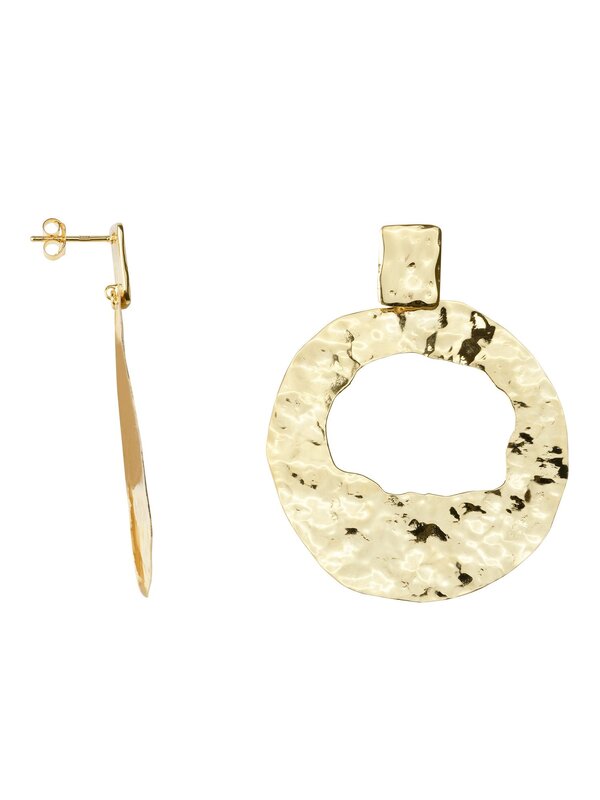 Betty Bogaers Folded Open Circle Stud Earring Gold Plated