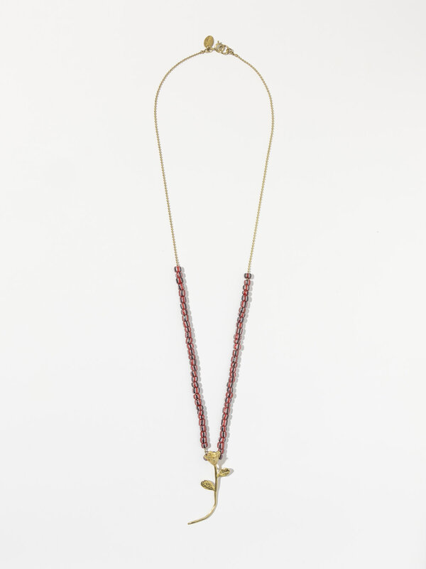 The Rose Necklace  Brass/Glass