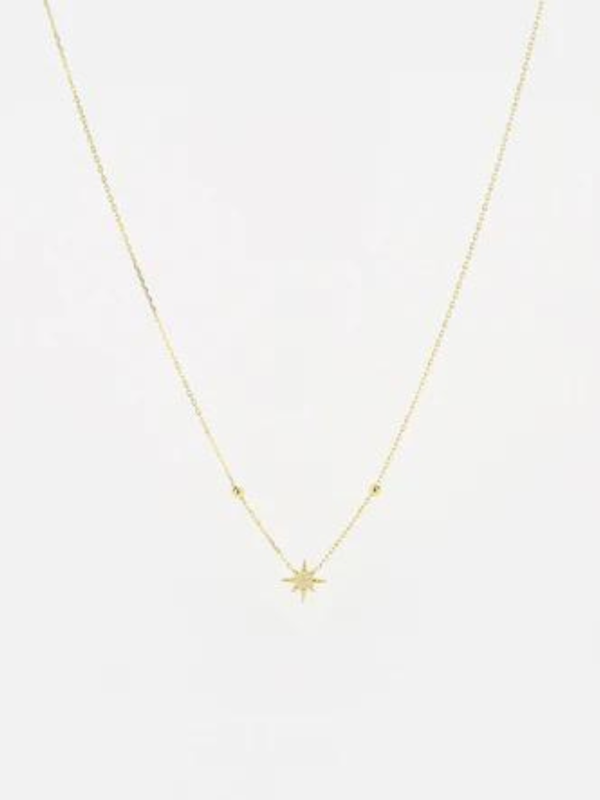 Zag Necklace Long Diamond Star Gold