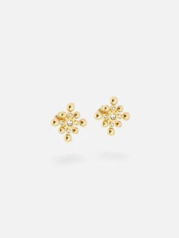 Zag Earring Square Stone Gold