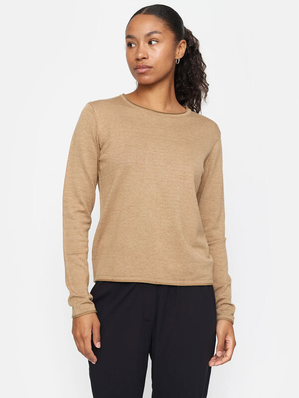 Soft Rebels Marla O-Neck Roll Edge Tiger’s Eye Melange