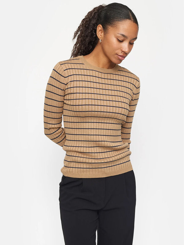 Noa Stripe Knit Tiger’s Eye Soft Rebels Noa Stripe Knit Tiger’s Eye