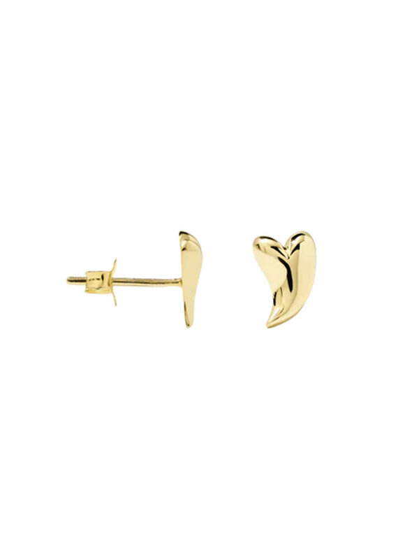 Anna + Nina Single Groovy Heart Stud Earring