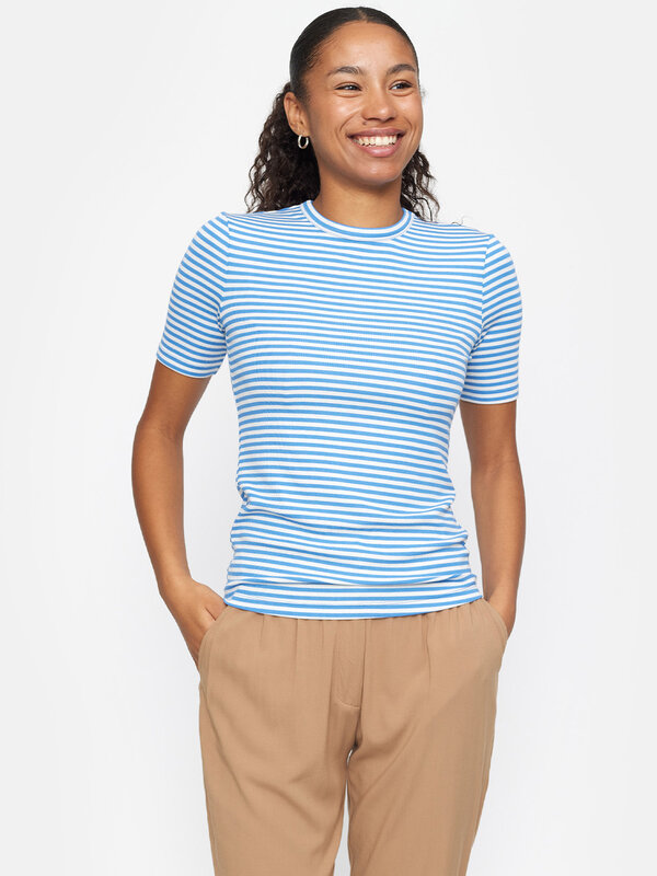 Soft Rebels Fenja Stripe SS Top Regatta