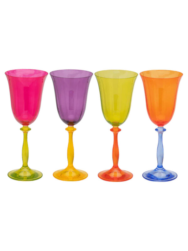 Anna + Nina Multicoloured Wine Glass Set Of 4