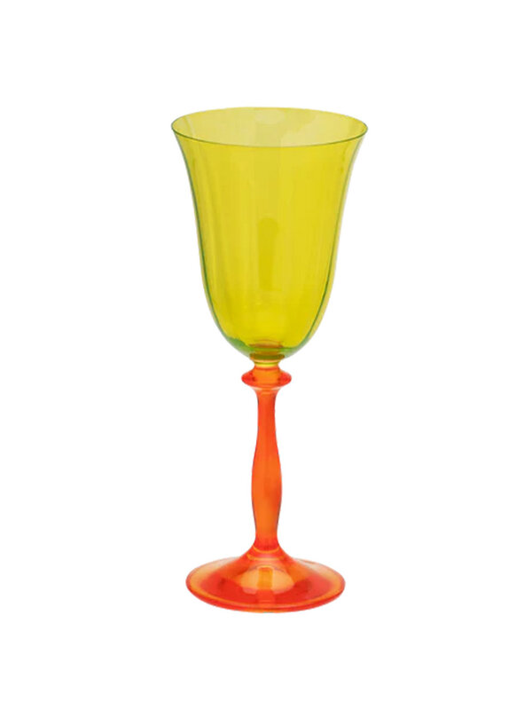 Anna + Nina Poppy Wine Glass p.st (yellow/orange)