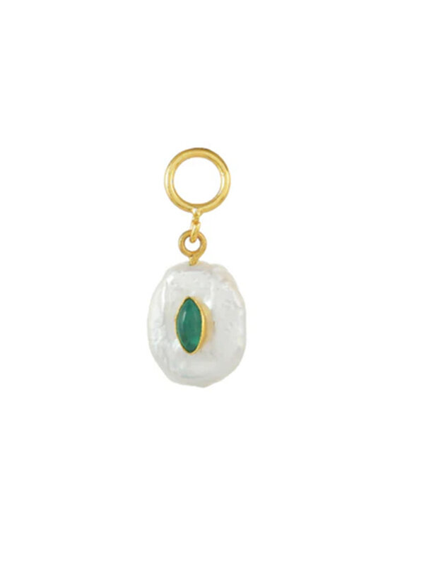 I Am Jai Charm Green Onyx Pearl