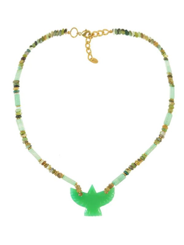 I Am Jai Necklace Green Bird