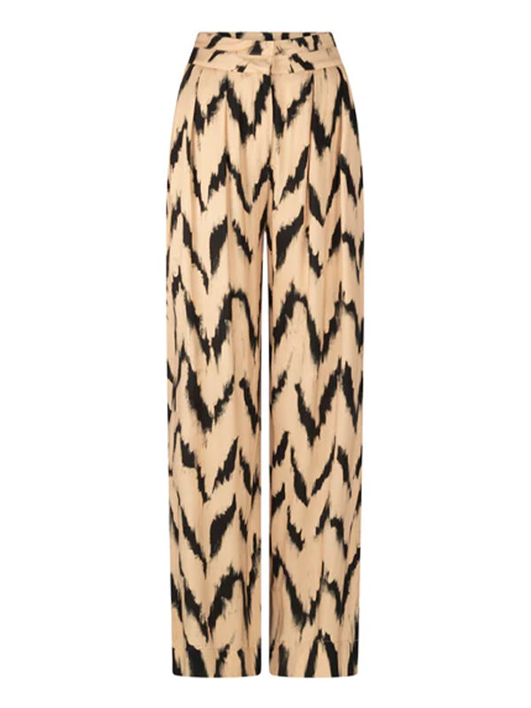 Aaiko Broek Frederique Ikat Vis Warm Beige