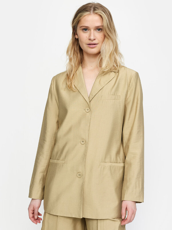 Soft Rebels Delia Blazer Olive Gray