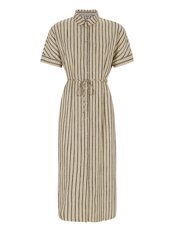 Soft Rebels Violet Midi Shirt Dress Ecru Stripe