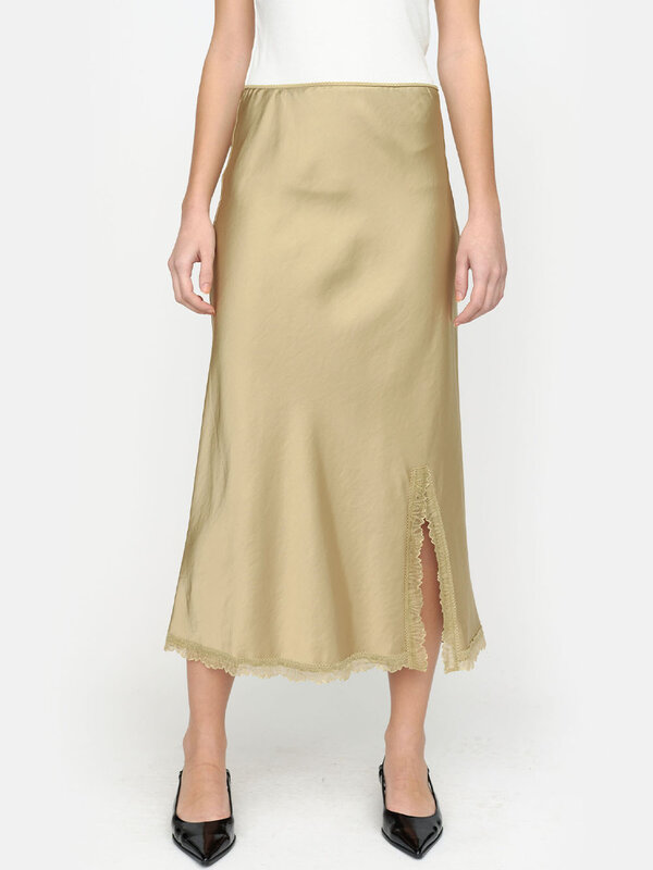 Sylvie Midi Skirt Olive Gray Soft Rebels Sylvie Midi Skirt Olive Gray