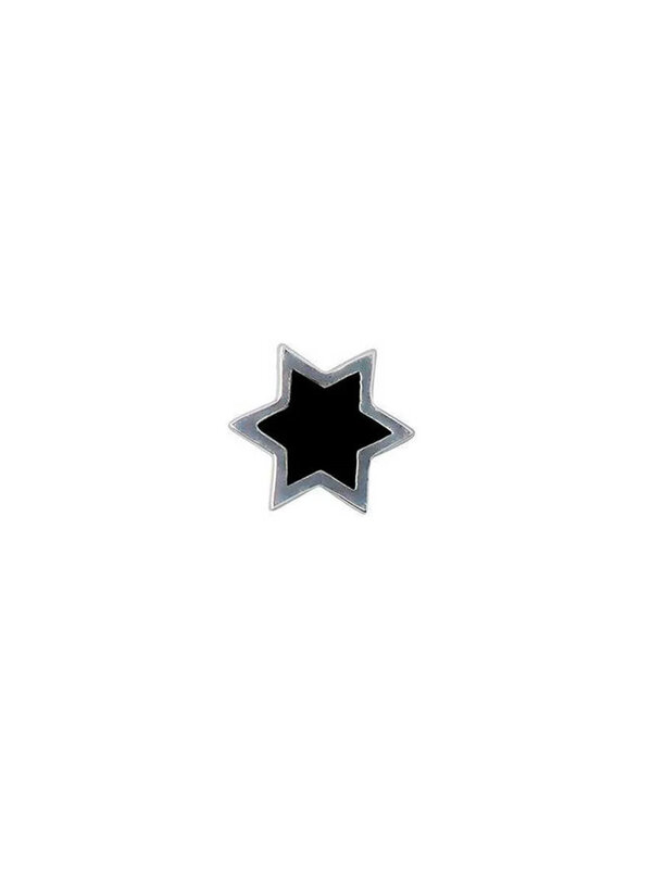 Design Letters Enamel Star Black Charm Silver