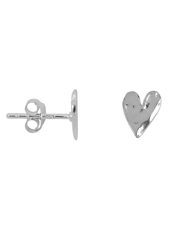 Betty Bogaers Hammered Heart Stud Earring Silver