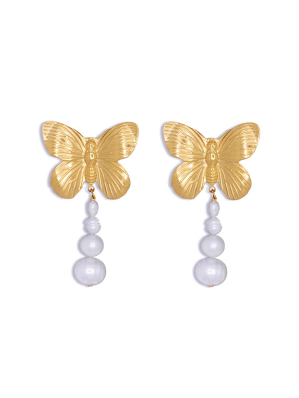 Le Veer Butterfly Pearl Earrings