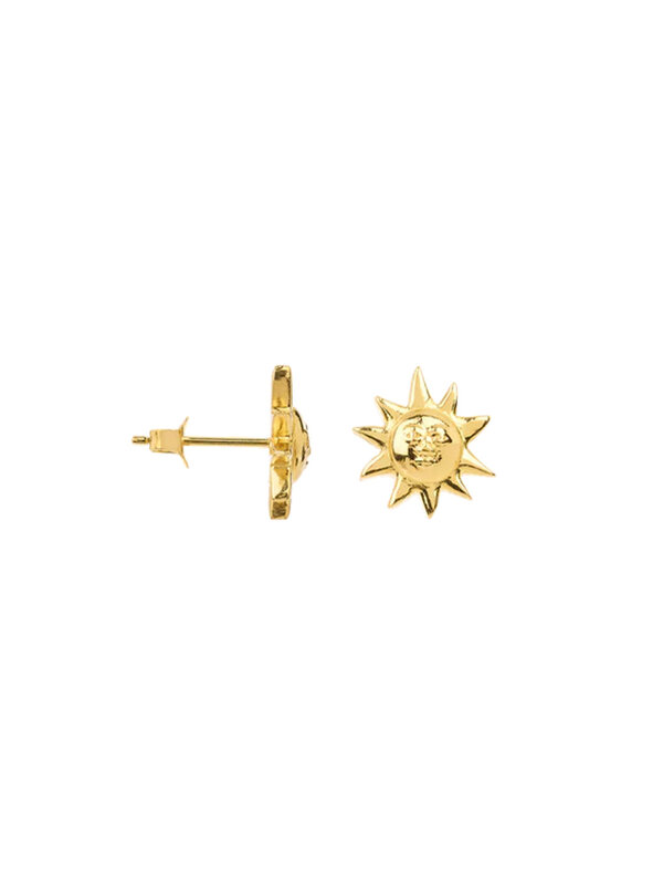 Anna + Nina Earring Single Sunny Stud Gold Plated