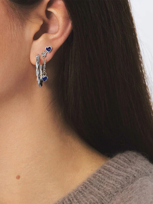 Anna + Nina Earring Single Platonic Love Stud Silver