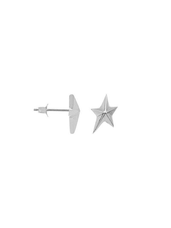 Anna + Nina Earring Single Lonely Star Stud Silver