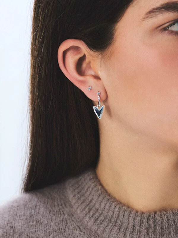 Anna + Nina Earring Single Lonely Star Stud Silver