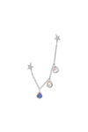 Earring Single Star Rain Chain Stud Silver