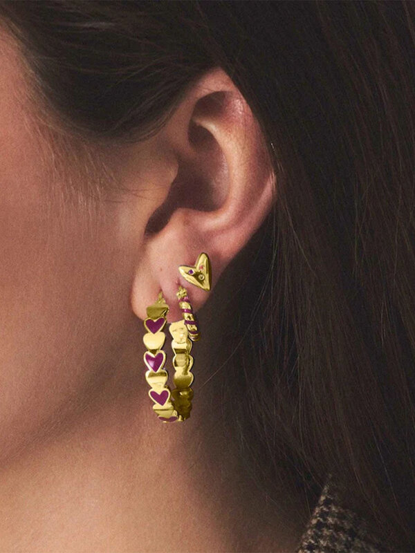 Anna + Nina Earring Single Karma Stud Goldplated