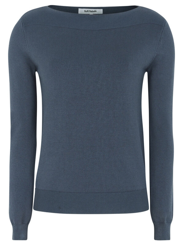 Soft Rebels Epira Boatneck Knit Ombre Blue