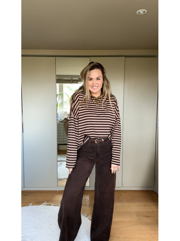 Eva jeans Bruin By Sara Collection Eva jeans Bruin