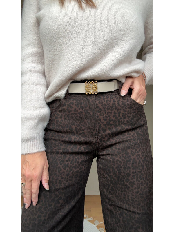 By Sara Collection Besso Leopard Jeans