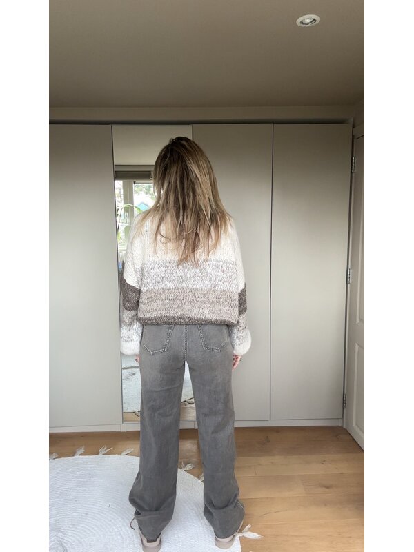 By Sara Collection Siena Wide Leg Jeans Grey/Brown