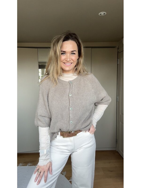 By Sara Collection Sereen Wide Leg Jeans Creme