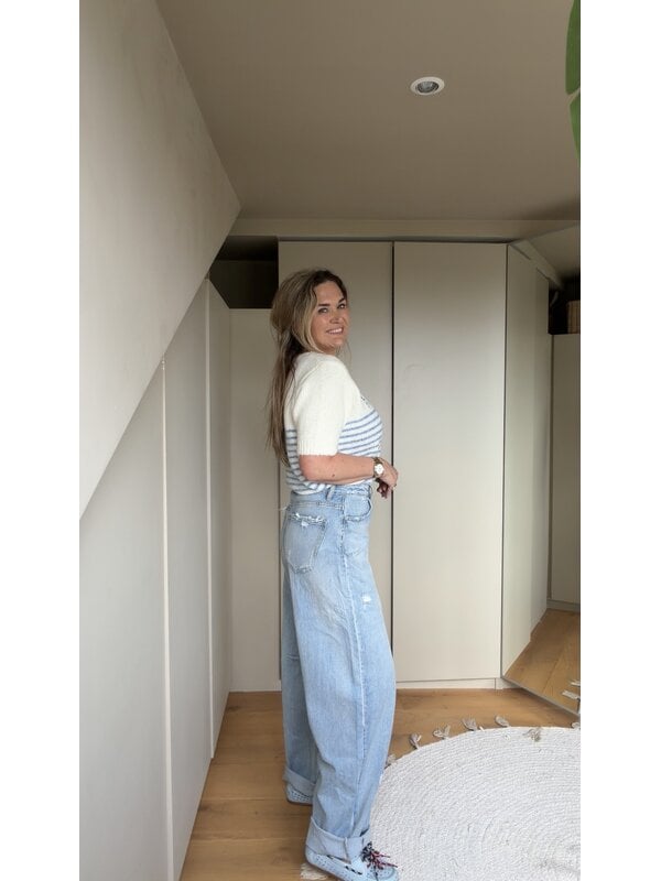 By Sara Collection Tora Barrel Jeans  High Waist Licht Blauw