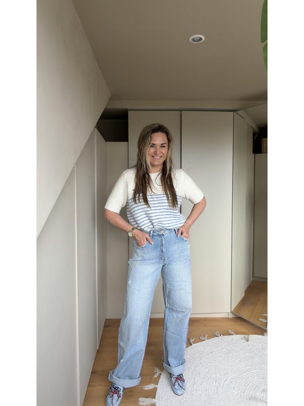 By Sara Collection Tora Barrel Jeans  High Waist Licht Blauw