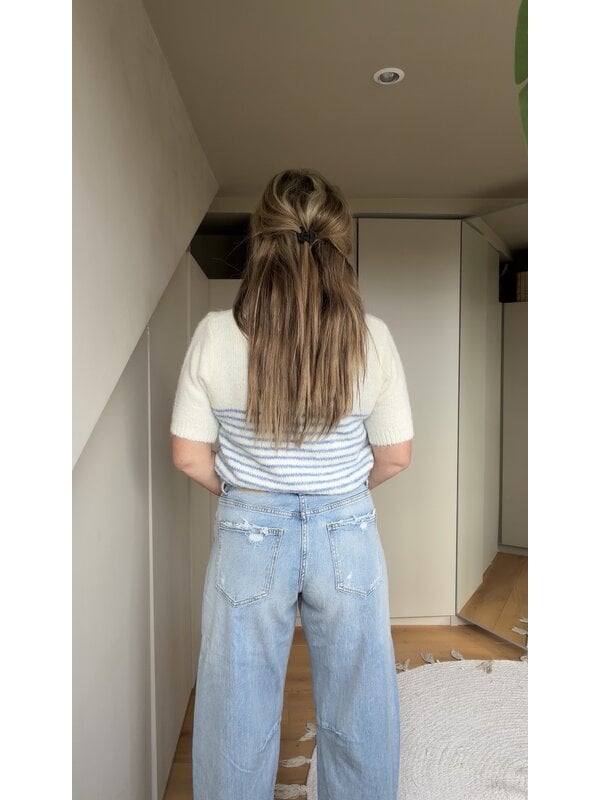 By Sara Collection Tora Barrel Jeans  High Waist Licht Blauw