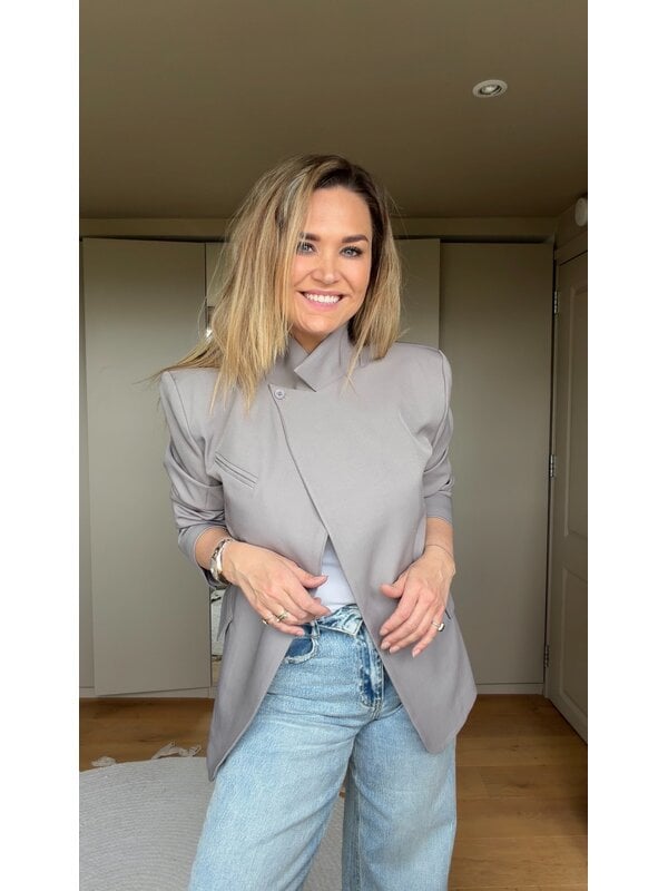 By Sara Collection Tanya Blazer Grijs