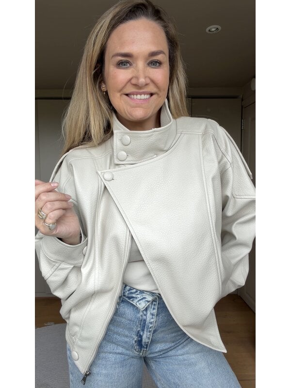 By Sara Collection Tiany PU Jacket Beige