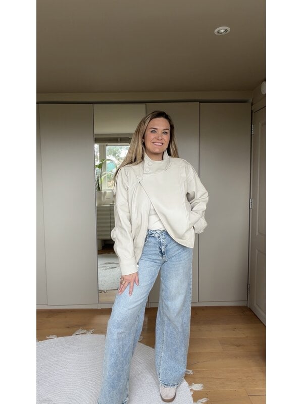 By Sara Collection Tiany PU Jacket Beige