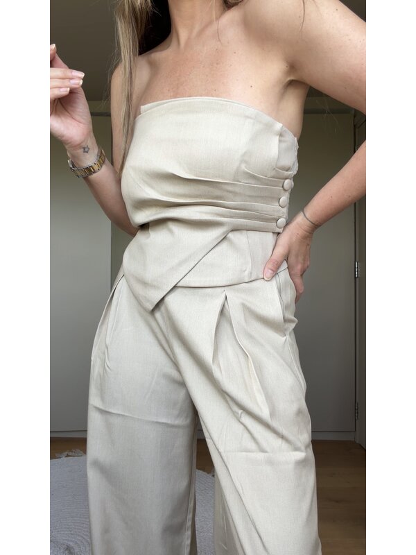 Lis Pantalon Beige By Sara Collection Lis Pantalon Beige