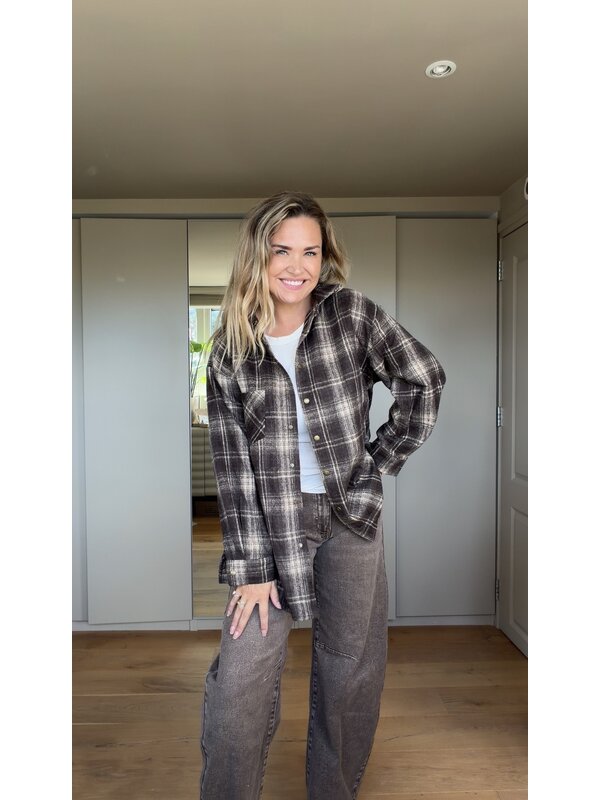 Carry Blouse bruine Ruit By Sara Collection Carry Blouse bruine Ruit